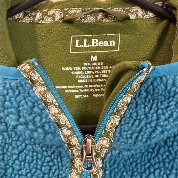 LL BEAN Fuzzy zip up hoodie medium - Picture 2 of 5